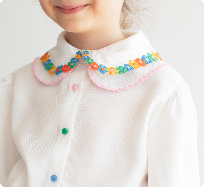 Petite Bloom Collar Shirt 8-9