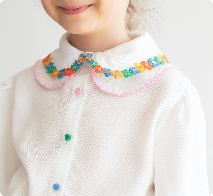 Petite Bloom Collar Shirt 8-9