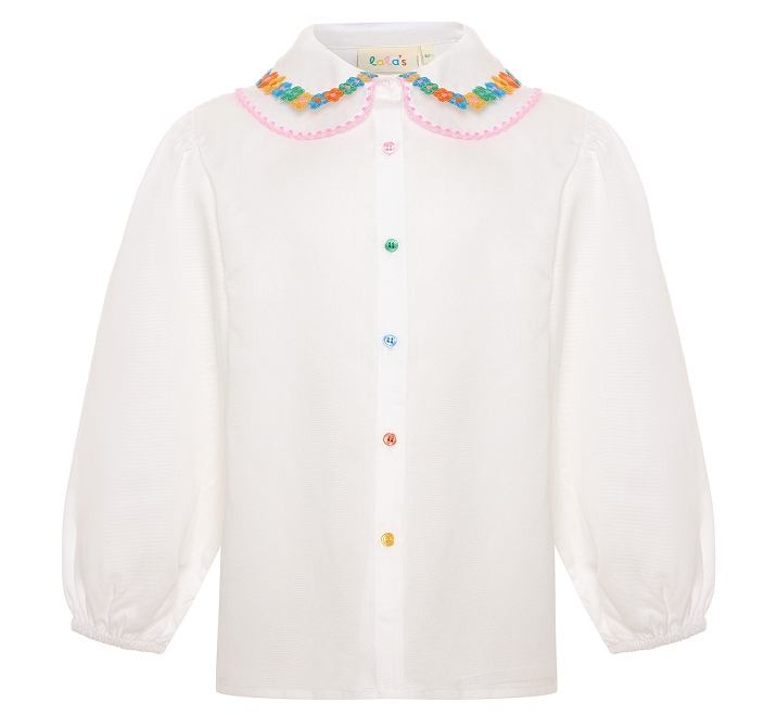 Petite Bloom Collar Shirt 8-9