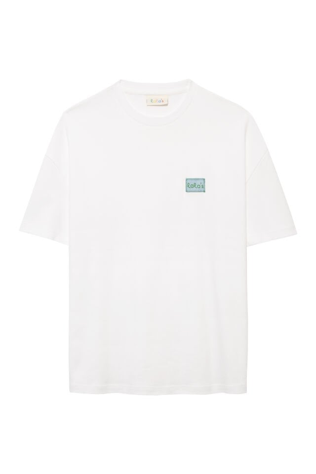 Crochet Label Tee- BLUE